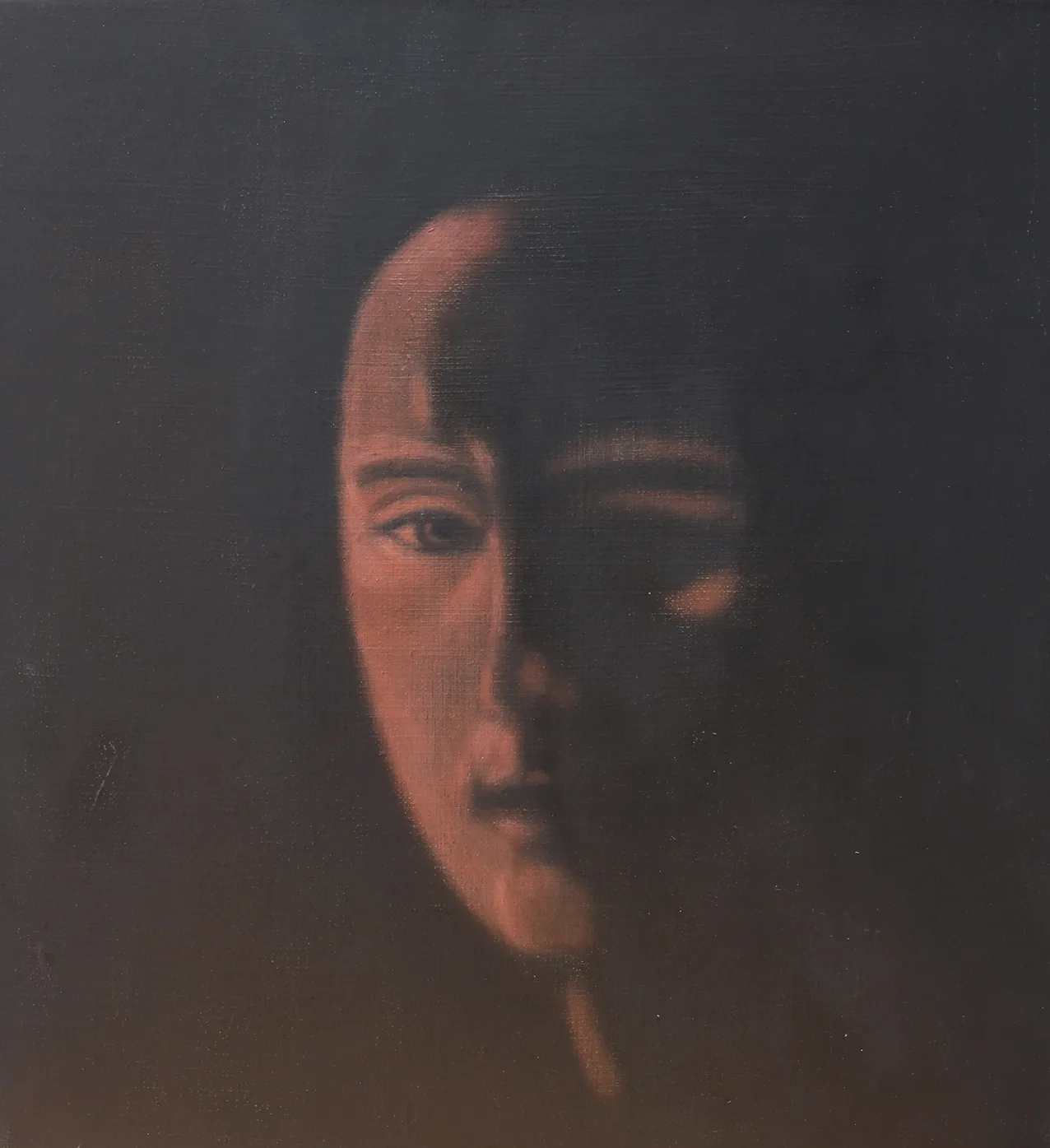 Twarz 8, olej na płótnie, 31 × 34 cm