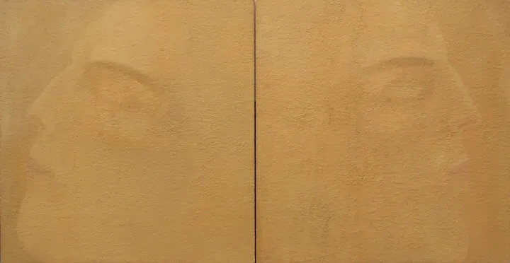 Dyptyk, olej na płycie, 280 × 140 cm