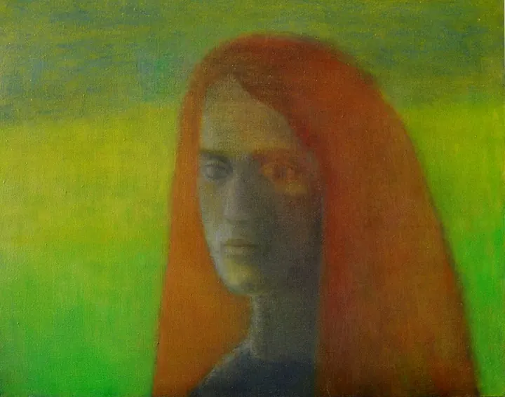 Portret, olej na płótnie, 60 × 55 cm
