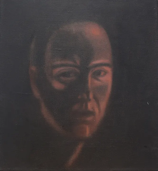 Twarz 11, olej na płótnie, 31 × 34 cm
