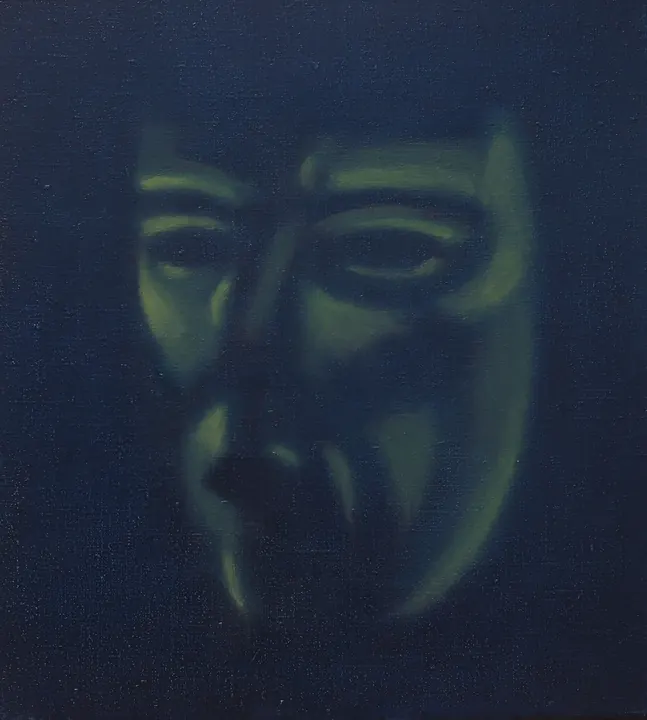 Twarz 12, olej na płótnie, 31 × 34 cm