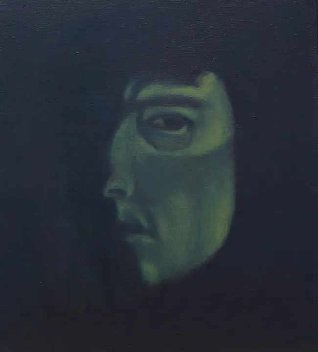 Twarz 13, olej na płótnie, 31 × 34 cm