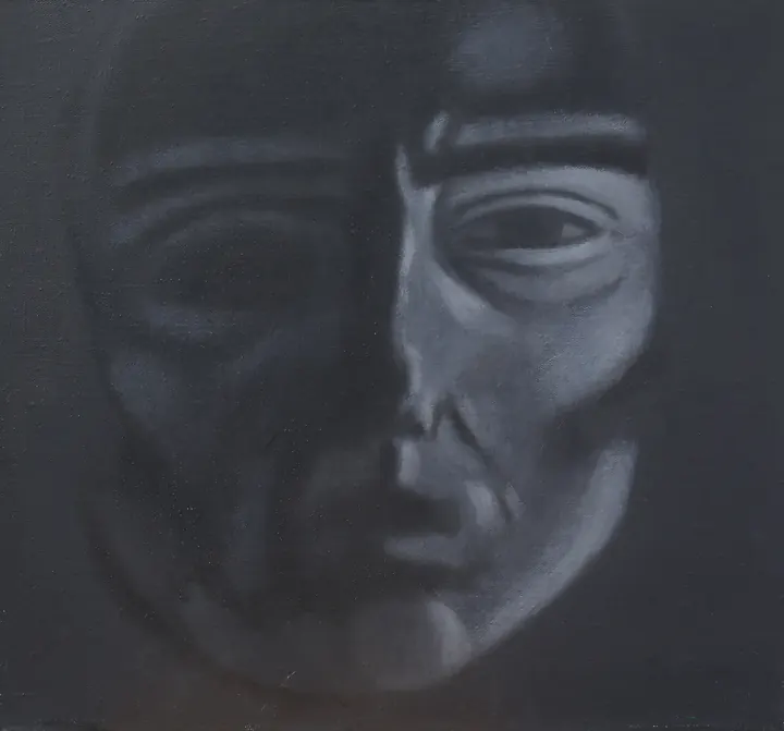 Twarz 2, olej na płótnie, 55 × 59 cm