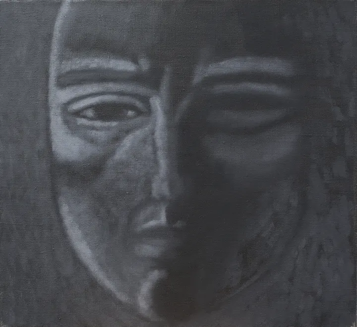 Twarz 3, olej na płótnie, 31 × 34 cm