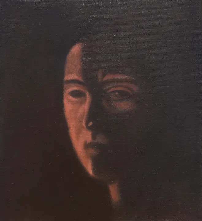 Twarz 9, olej na płótnie, 31 × 34 cm