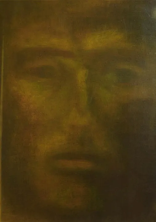 Twarz, olej na płycie, 24 × 18 cm